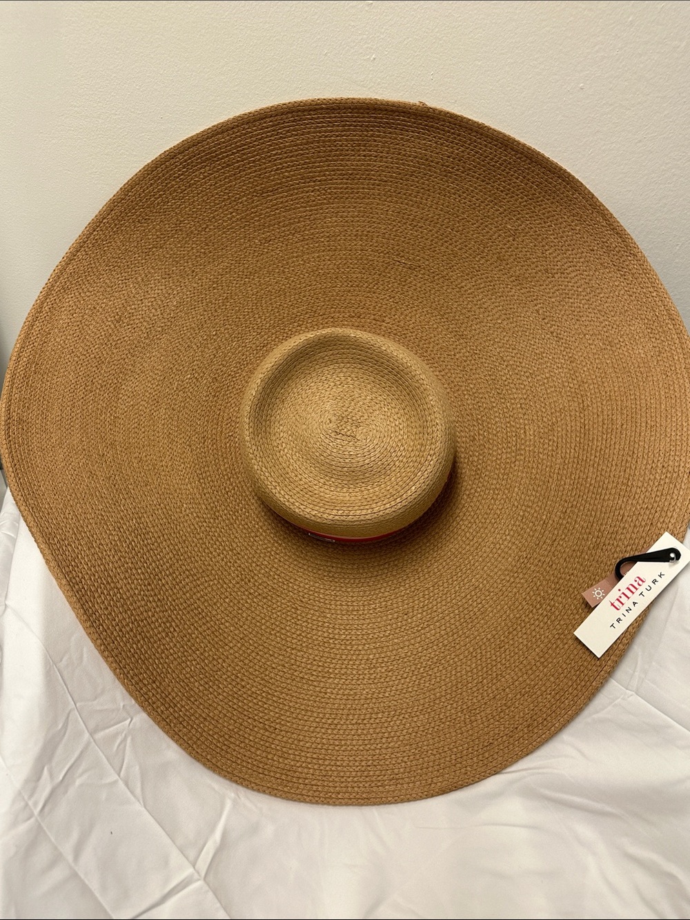 Trina Turk Wide Floppy Brim Straw Sun Hat in Natural Tan - Picture 3 of 15